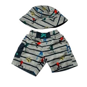 Baby boy’s 12-18M Animal Print Bucket Hat and swim trunk Set